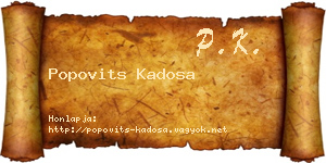 Popovits Kadosa névjegykártya